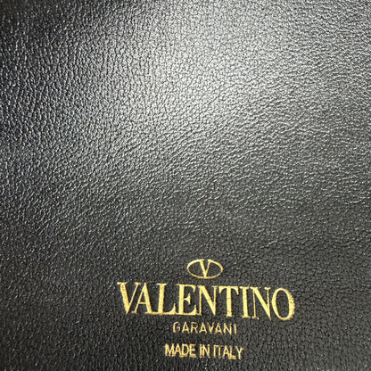 Valentino Garavani VLogo Walk Shopping Bag Kalbsleder Schwarz Gold