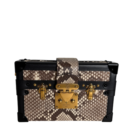 Louis Vuitton Petite Malle Python Natur Schwarz Gold mit CITES