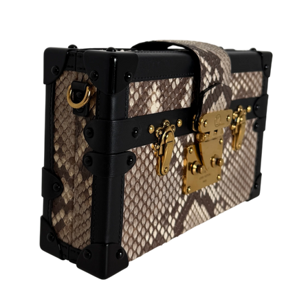 Louis Vuitton Petite Malle Python Natur Schwarz Gold mit CITES