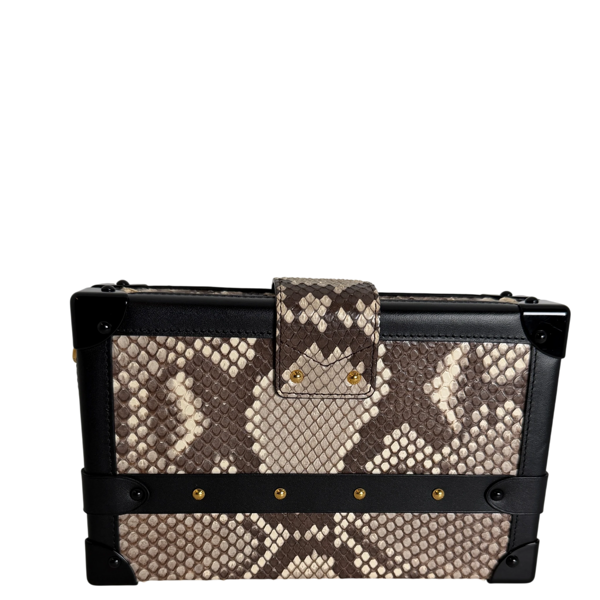 Louis Vuitton Petite Malle Python Natur Schwarz Gold mit CITES