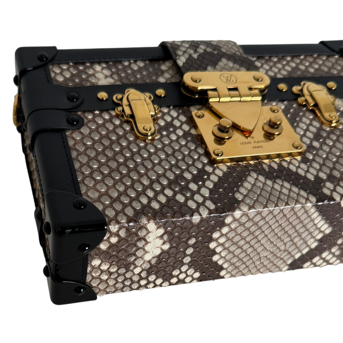 Louis Vuitton Petite Malle Python Natur Schwarz Gold mit CITES