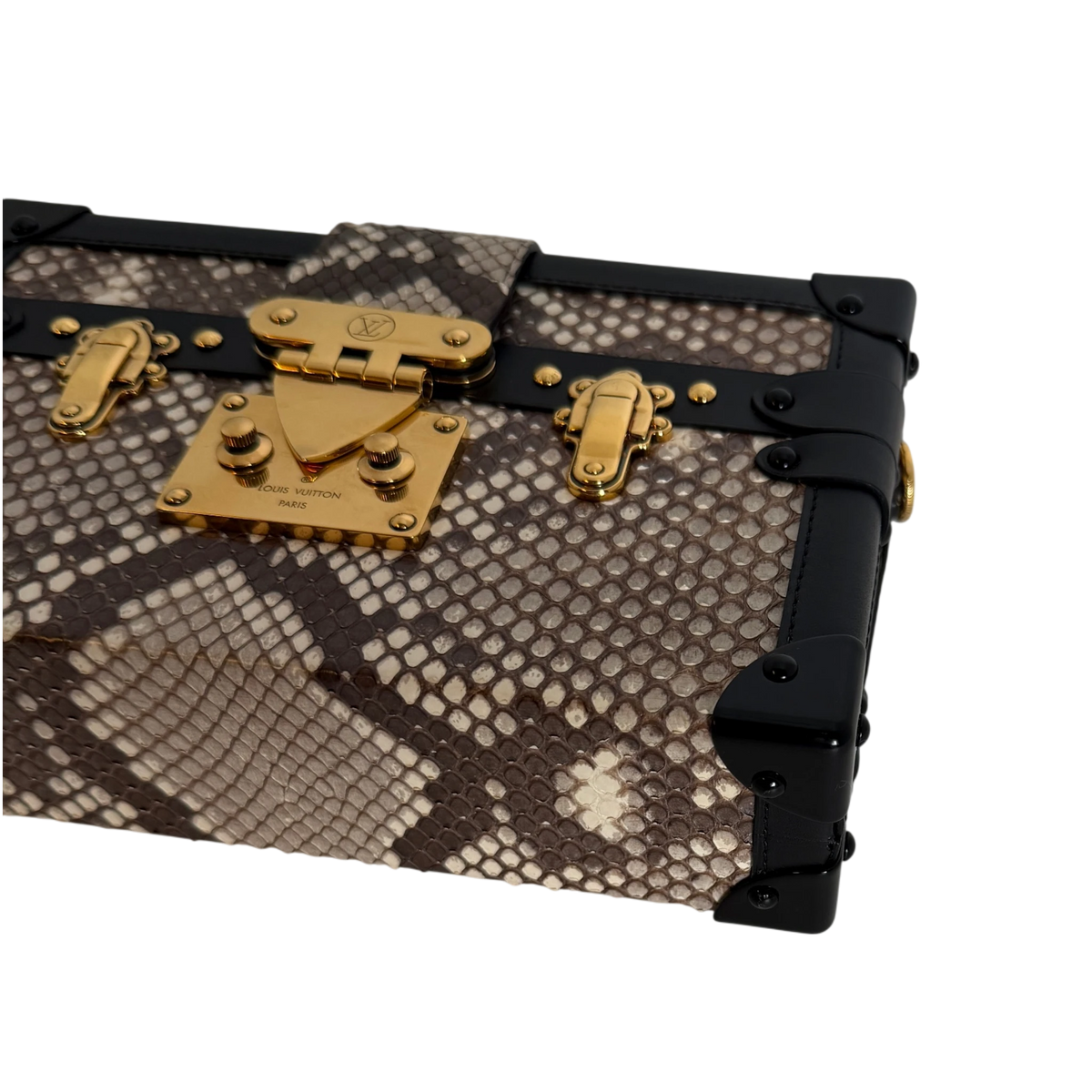 Louis Vuitton Petite Malle Python Natur Schwarz Gold mit CITES