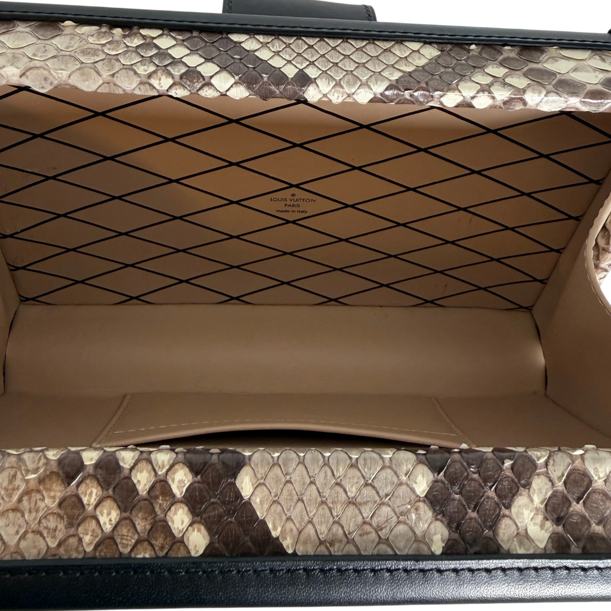 Louis Vuitton Petite Malle Python Natur Schwarz Gold mit CITES