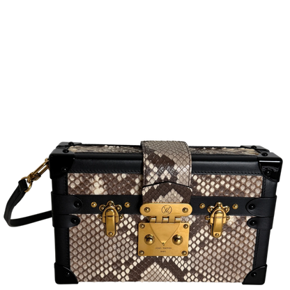 Louis Vuitton Petite Malle Python Natur Schwarz Gold mit CITES