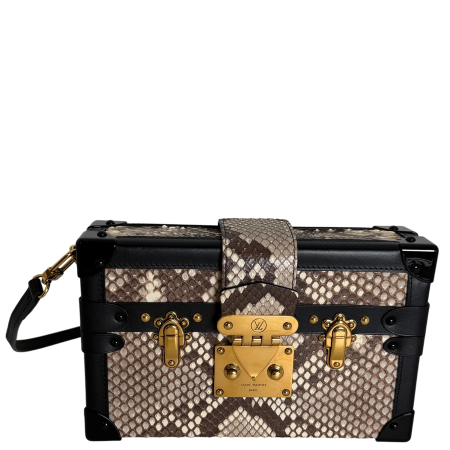Louis Vuitton Petite Malle Python Natur Schwarz Gold mit CITES
