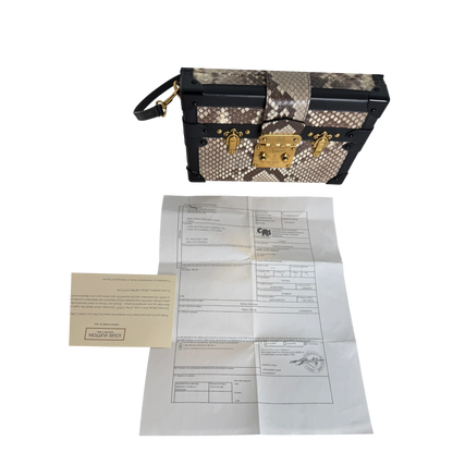 Louis Vuitton Petite Malle Python Natur Schwarz Gold mit CITES
