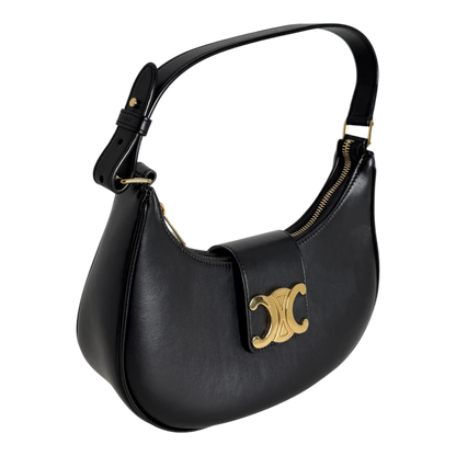 Celine Ava Triomphe Medium Glattleder Schwarz Gold 2024