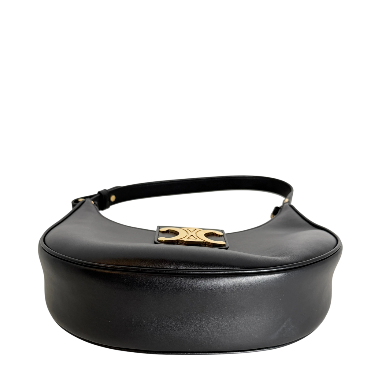 Celine Ava Triomphe Medium Glattleder Schwarz Gold 2024