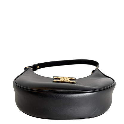 Celine Ava Triomphe Medium Glattleder Schwarz Gold 2024