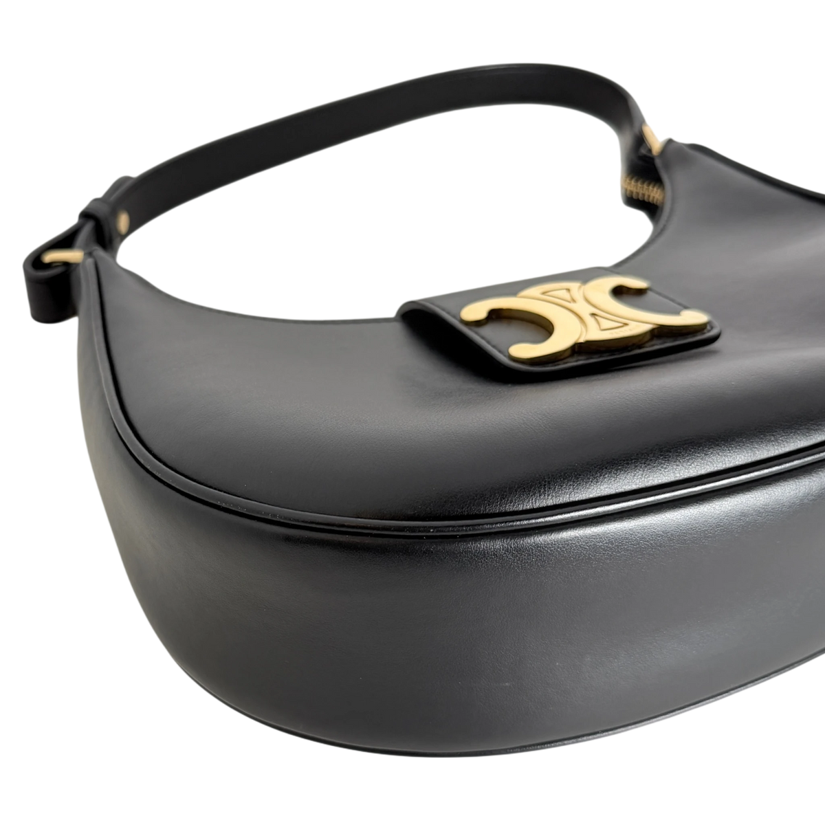 Celine Ava Triomphe Medium Glattleder Schwarz Gold 2024