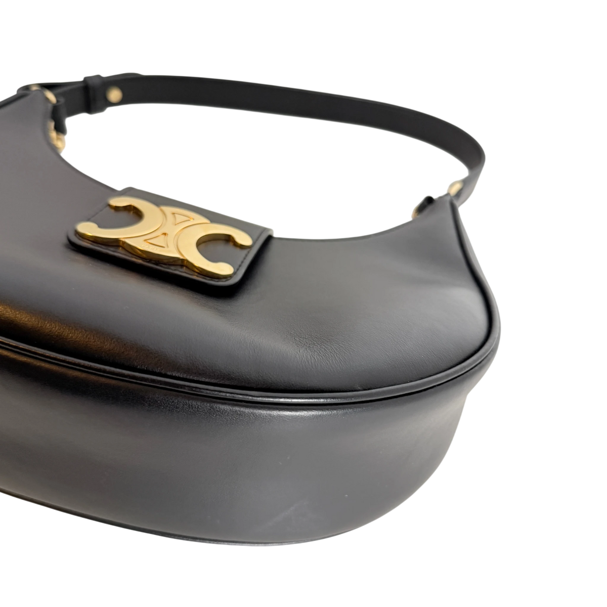 Celine Ava Triomphe Medium Glattleder Schwarz Gold 2024