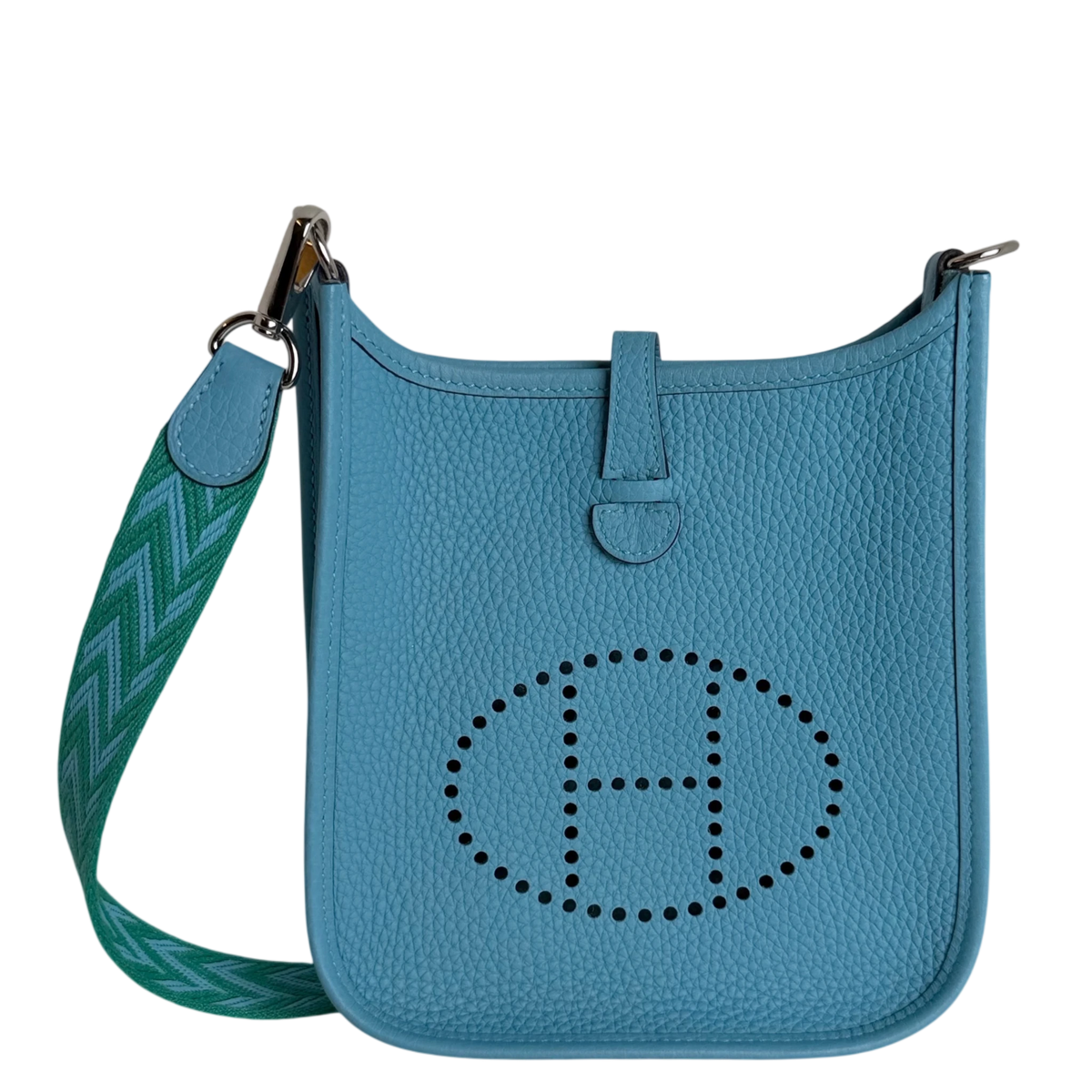 Hermès Evelyne 16 TPM Amazone Clémence Bleu Nord Zickzack Silber