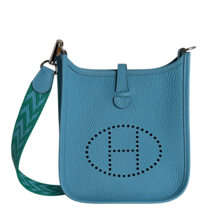 Hermès Evelyne 16 TPM Amazone Clémence Bleu Nord Zickzack Silber