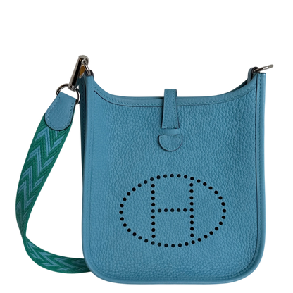 Hermès Evelyne 16 TPM Amazone Clémence Bleu Nord Zickzack Silber