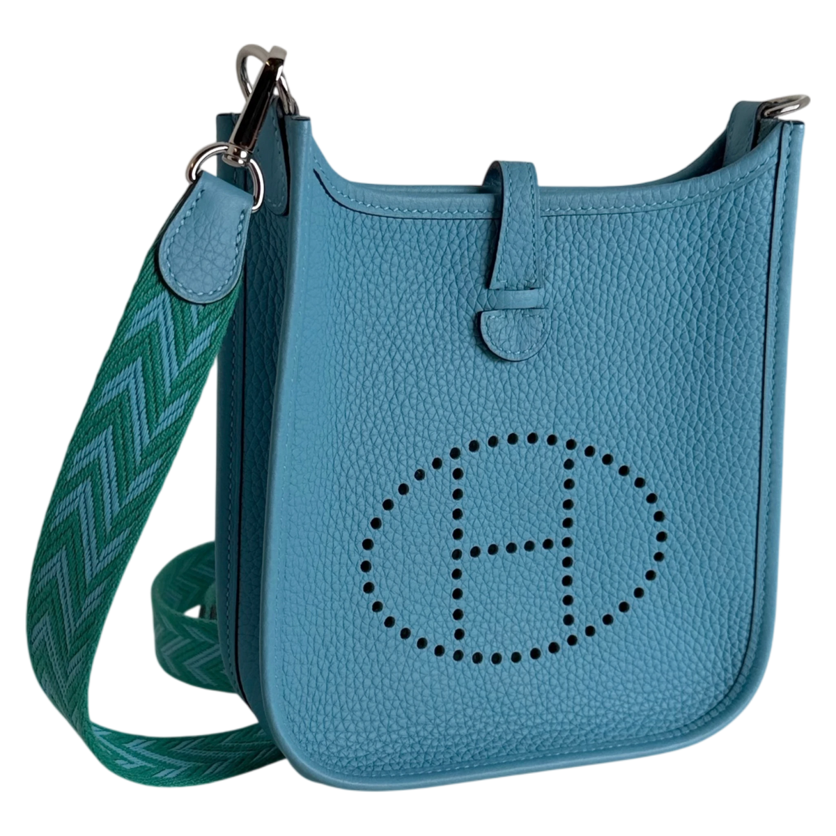 Hermès Evelyne 16 TPM Amazone Clémence Bleu Nord Zickzack Silber
