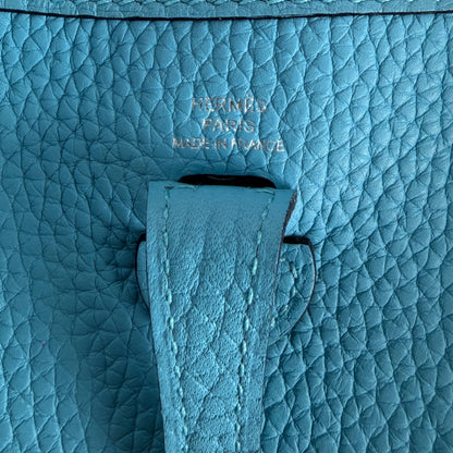 Hermès Evelyne 16 TPM Amazone Clémence Bleu Nord Zickzack Silber