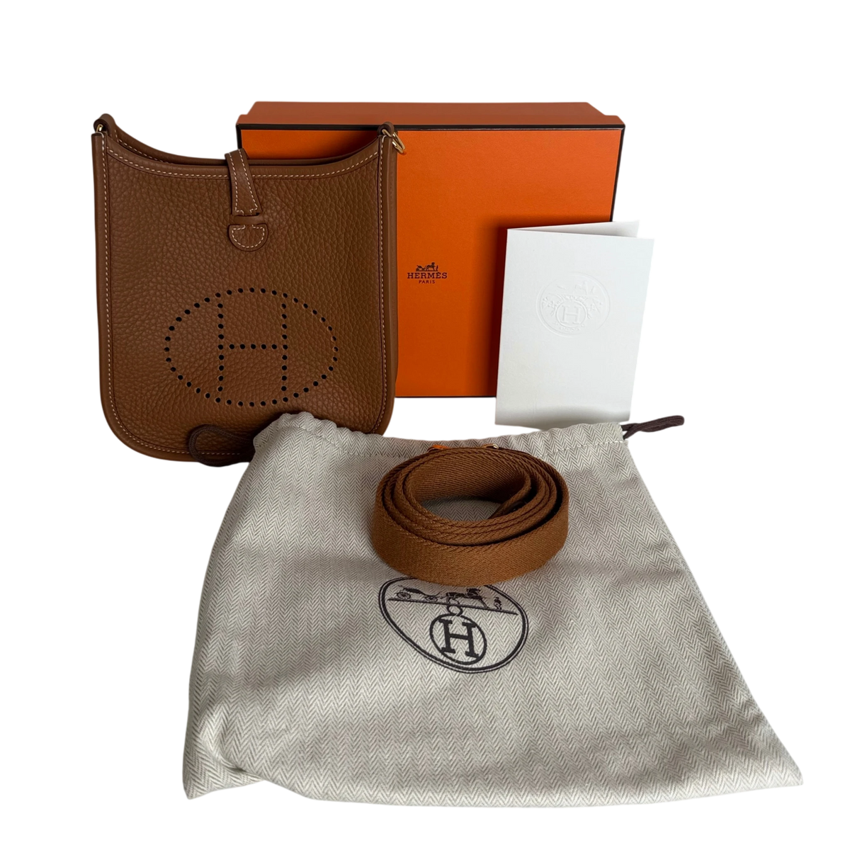 Hermès Evelyne 16 TPM Amazone Taurillon Clémence Gold Braun Gold