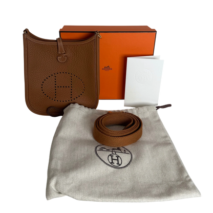 Hermès Evelyne 16 TPM Amazone Taurillon Clémence Gold Braun Gold