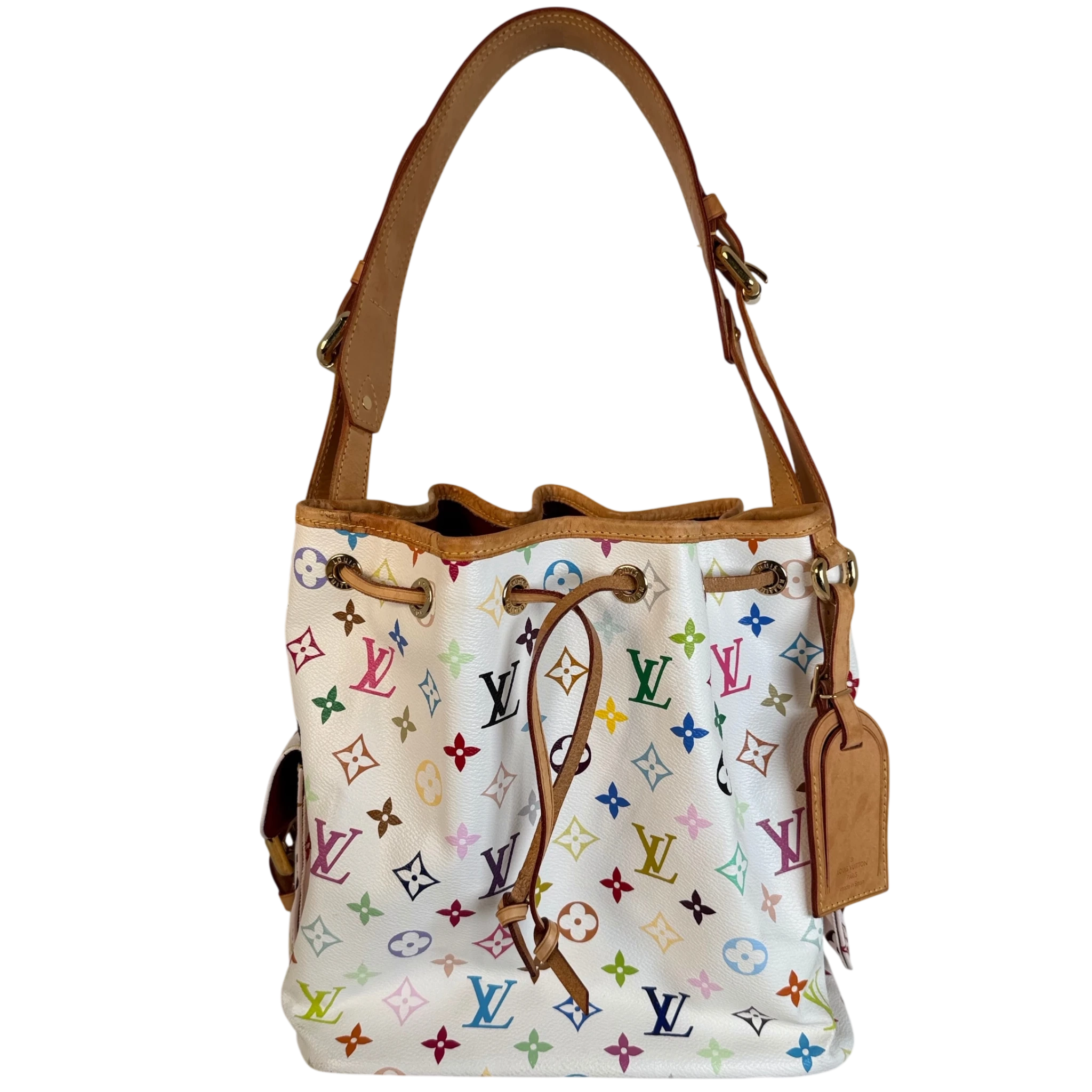 Louis Vuitton Petit Noé Monogram Multicolore Weiß Murakami Vintage