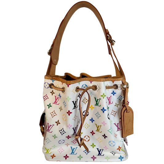 Louis Vuitton Petit Noé Monogram Multicolore Weiß Murakami Vintage