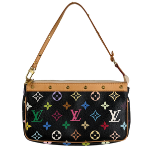 Louis Vuitton Pochette Accessoires Multicolore Schwarz Nieten Gold