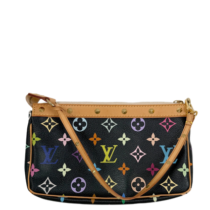 Louis Vuitton Pochette Accessoires Multicolore Schwarz Nieten Gold – Ansicht 2