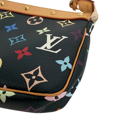 Louis Vuitton Pochette Accessoires Multicolore Schwarz Nieten Gold – Ansicht 10