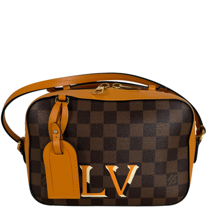 Louis Vuitton Santa Monica Damier Ebène Canvas Safran Orange Gold