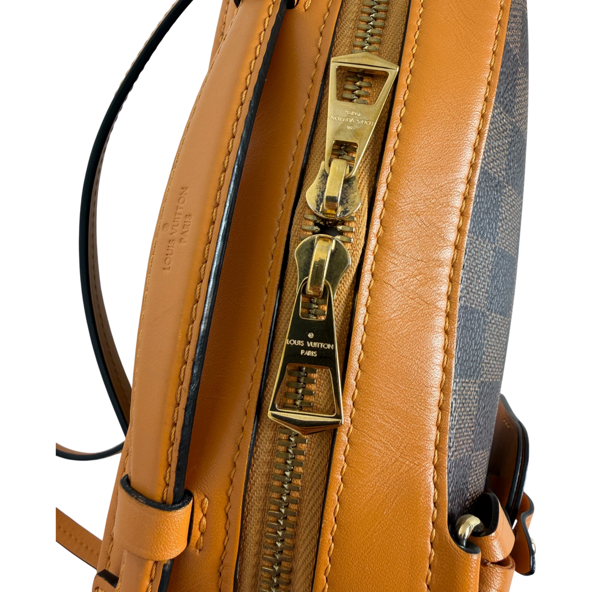 Louis Vuitton Santa Monica Damier Ebène Canvas Safran Orange Gold – Ansicht 9