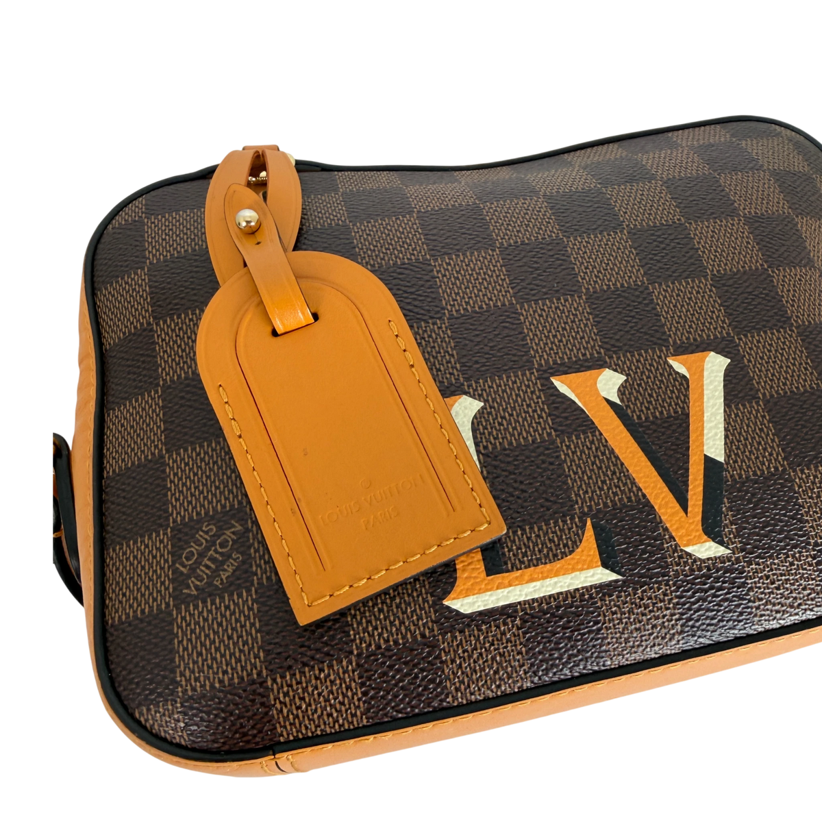 Louis Vuitton Santa Monica Damier Ebène Canvas Safran Orange Gold – Ansicht 10