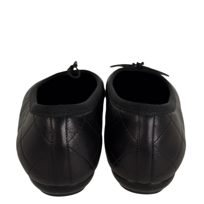 Chanel Cambon Ballerinas Lammleder Schwarz Weiß CC Größe 41