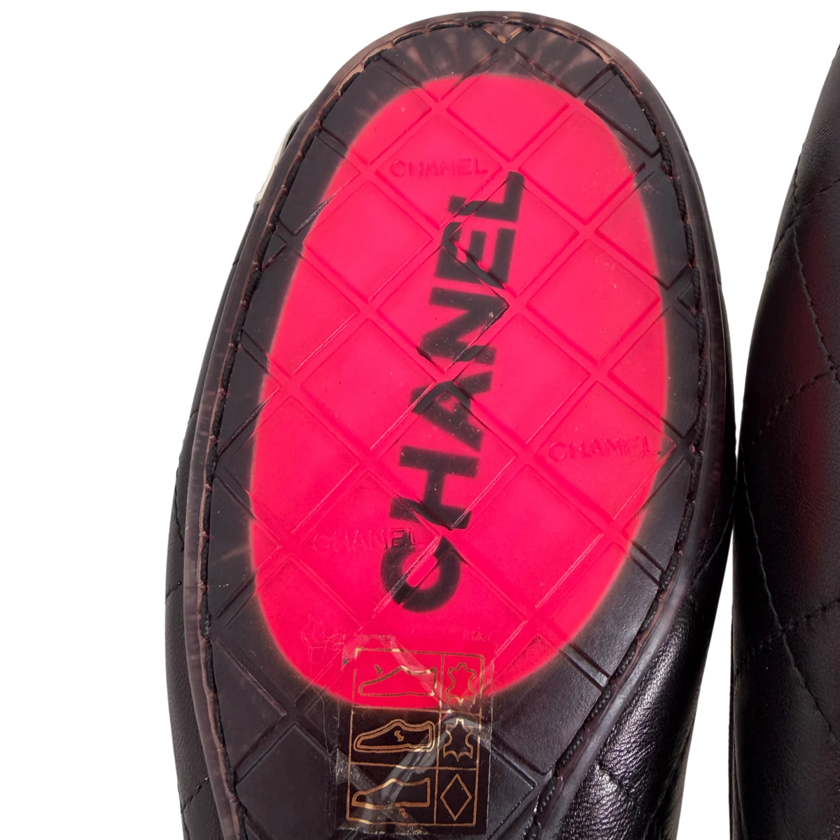 Chanel Cambon Ballerinas Lammleder Schwarz Weiß CC Größe 41