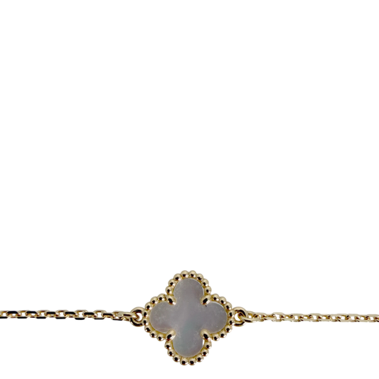 Van Cleef & Arpels Sweet Alhambra Armband Perlmutt 18K Gelbgold