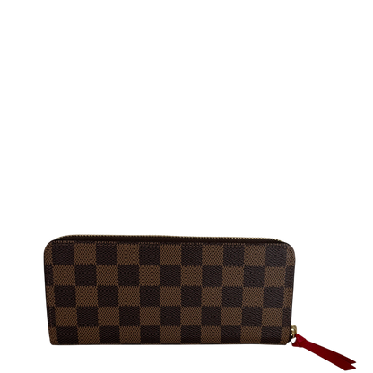 Louis Vuitton Portefeuille Clémence Damier Ebène Coquelicot Rot