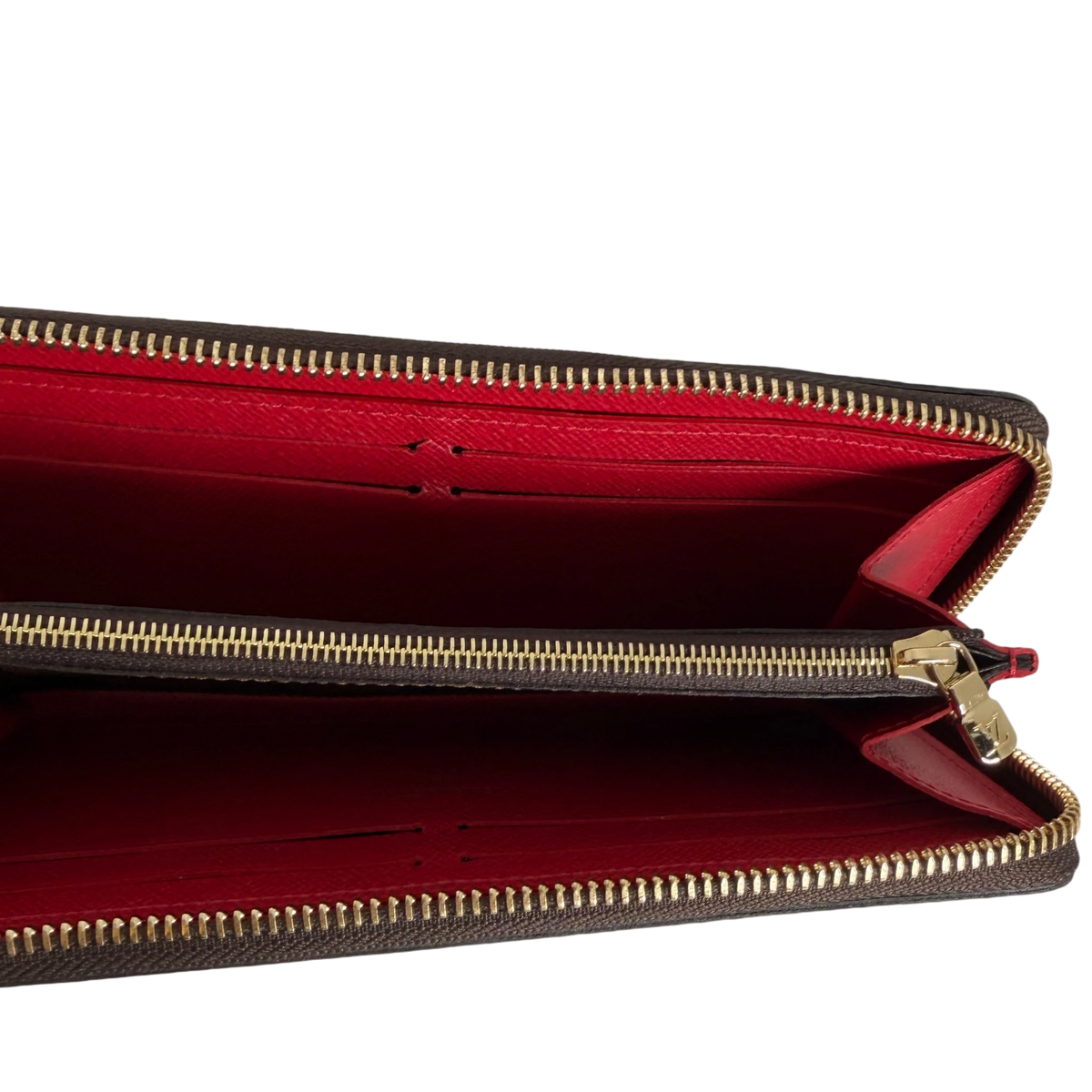 Louis Vuitton Portefeuille Clémence Damier Ebène Coquelicot Rot
