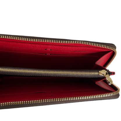 Louis Vuitton Portefeuille Clémence Damier Ebène Coquelicot Rot