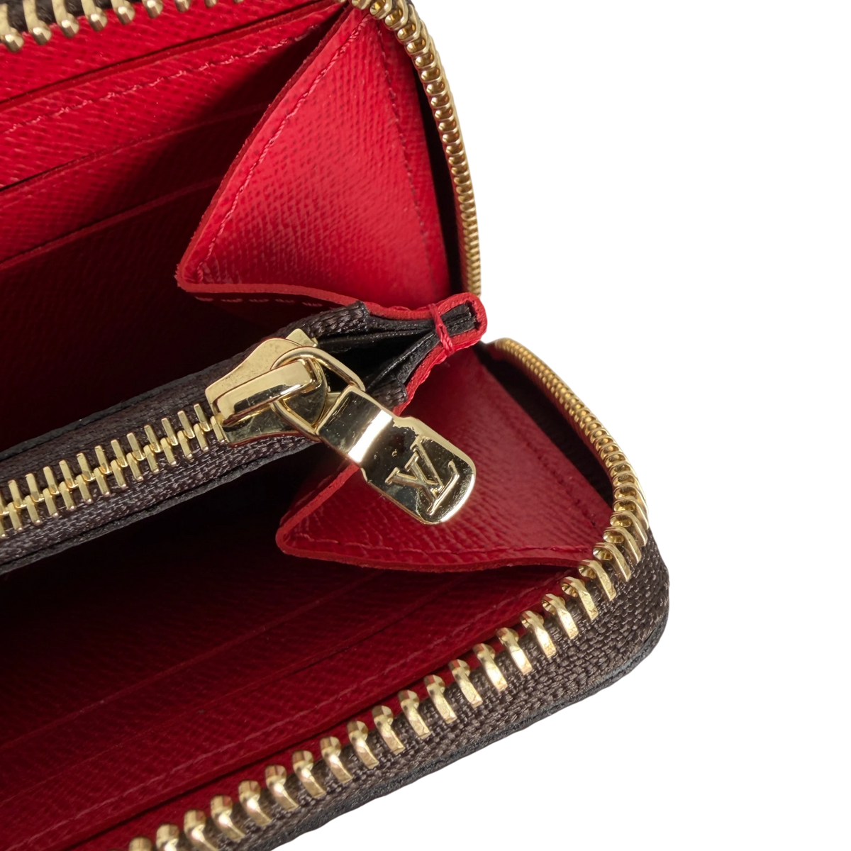 Louis Vuitton Portefeuille Clémence Damier Ebène Coquelicot Rot