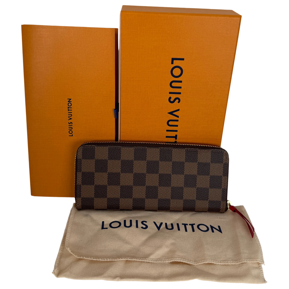 Louis Vuitton Portefeuille Clémence Damier Ebène Coquelicot Rot