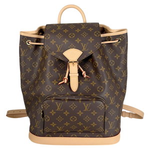 Louis Vuitton Montsouris MM Rucksack Monogram Canvas Vachetta Gold