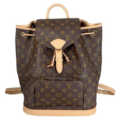 Louis Vuitton Montsouris MM Rucksack Monogram Canvas Vachetta Gold