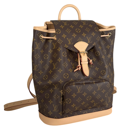 Louis Vuitton Montsouris MM Rucksack Monogram Canvas Vachetta Gold