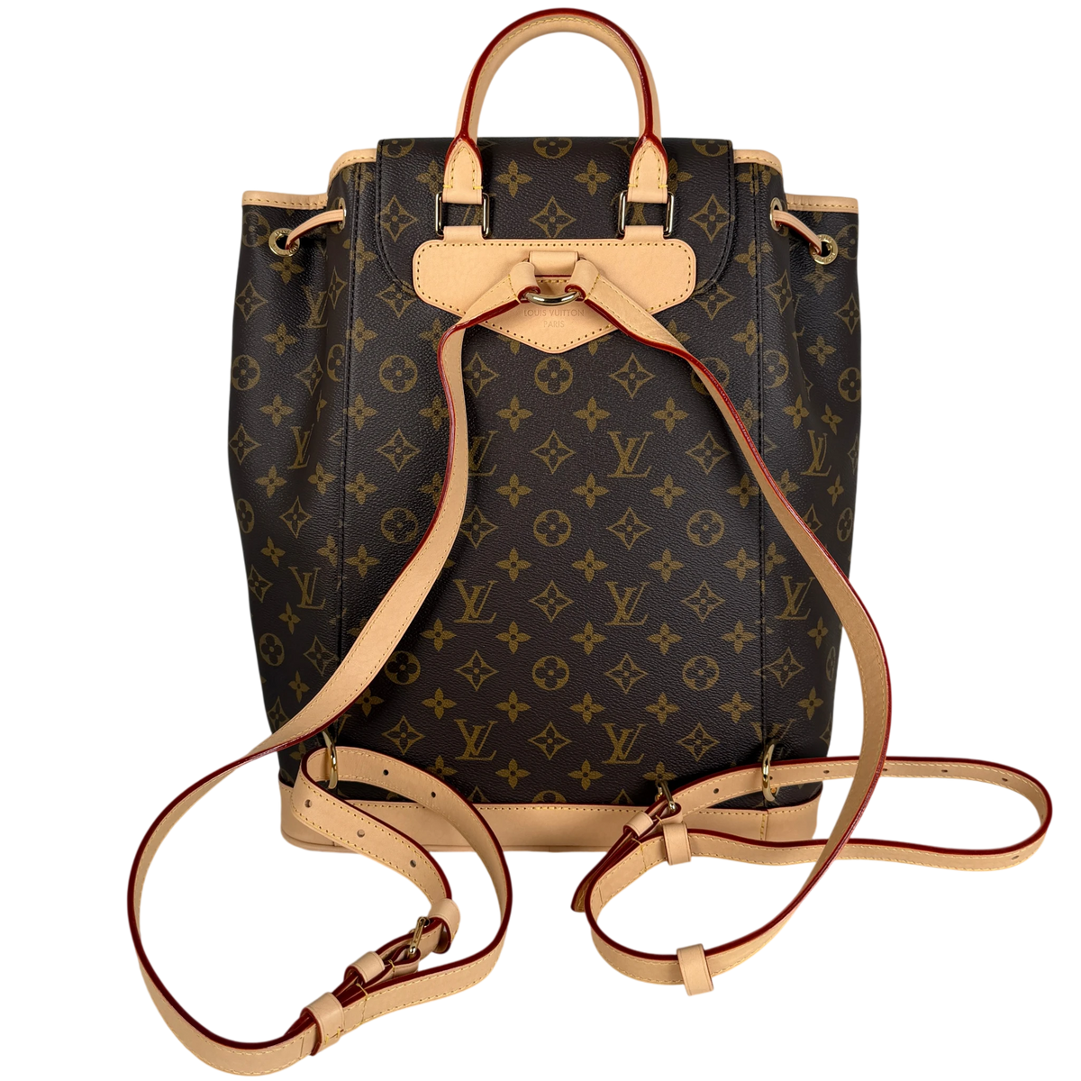Louis Vuitton Montsouris MM Rucksack Monogram Canvas Vachetta Gold