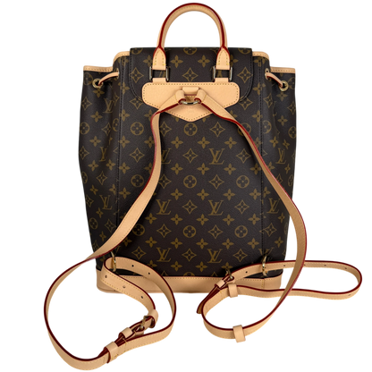 Louis Vuitton Montsouris MM Rucksack Monogram Canvas Vachetta Gold