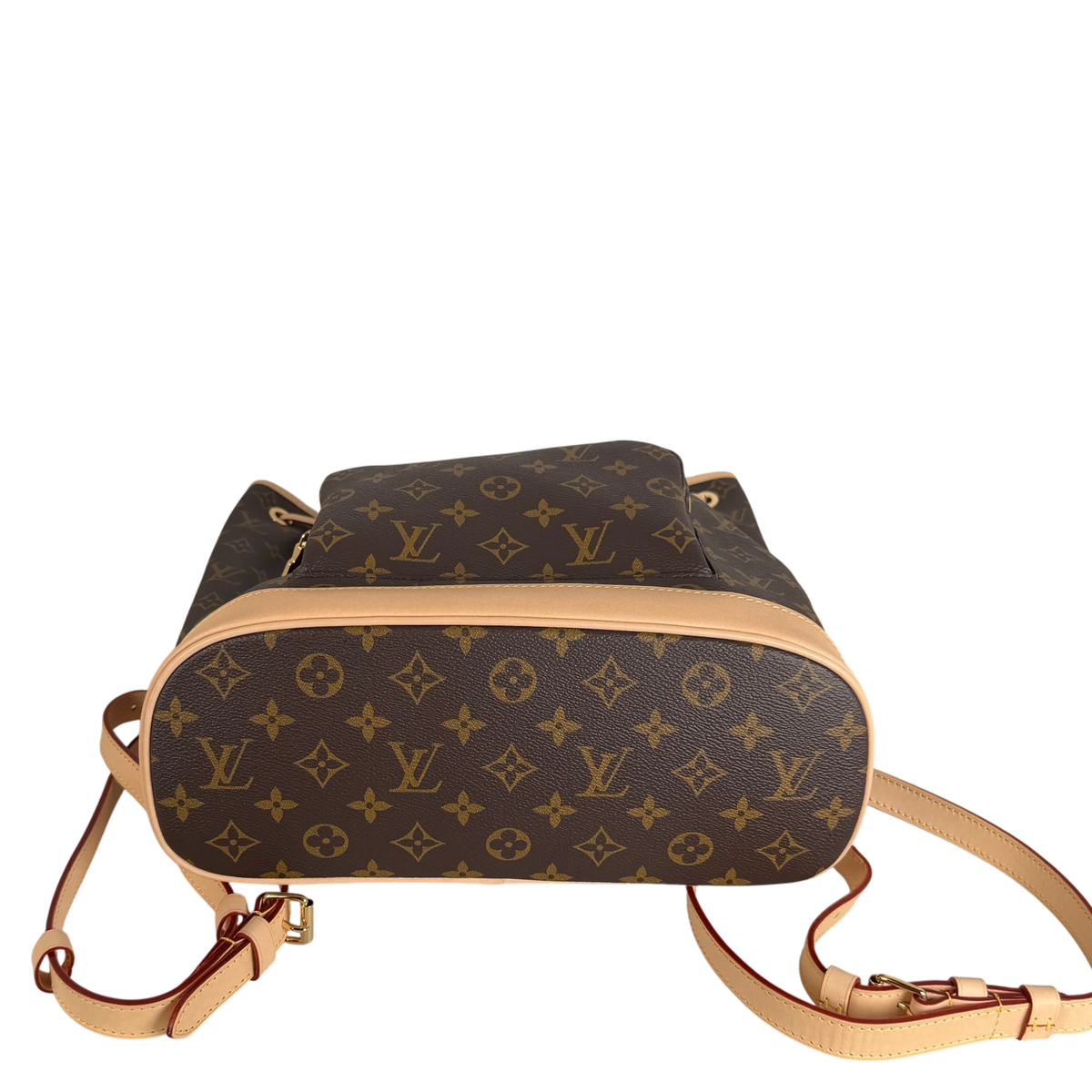 Louis Vuitton Montsouris MM Rucksack Monogram Canvas Vachetta Gold