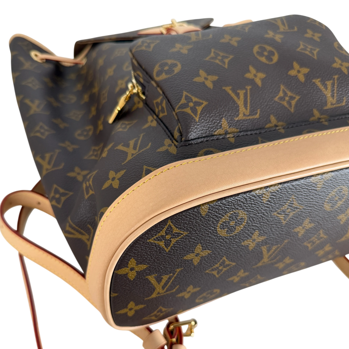 Louis Vuitton Montsouris MM Rucksack Monogram Canvas Vachetta Gold