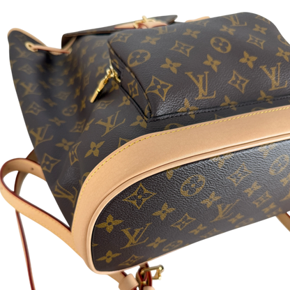 Louis Vuitton Montsouris MM Rucksack Monogram Canvas Vachetta Gold