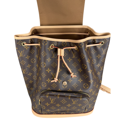 Louis Vuitton Montsouris MM Rucksack Monogram Canvas Vachetta Gold