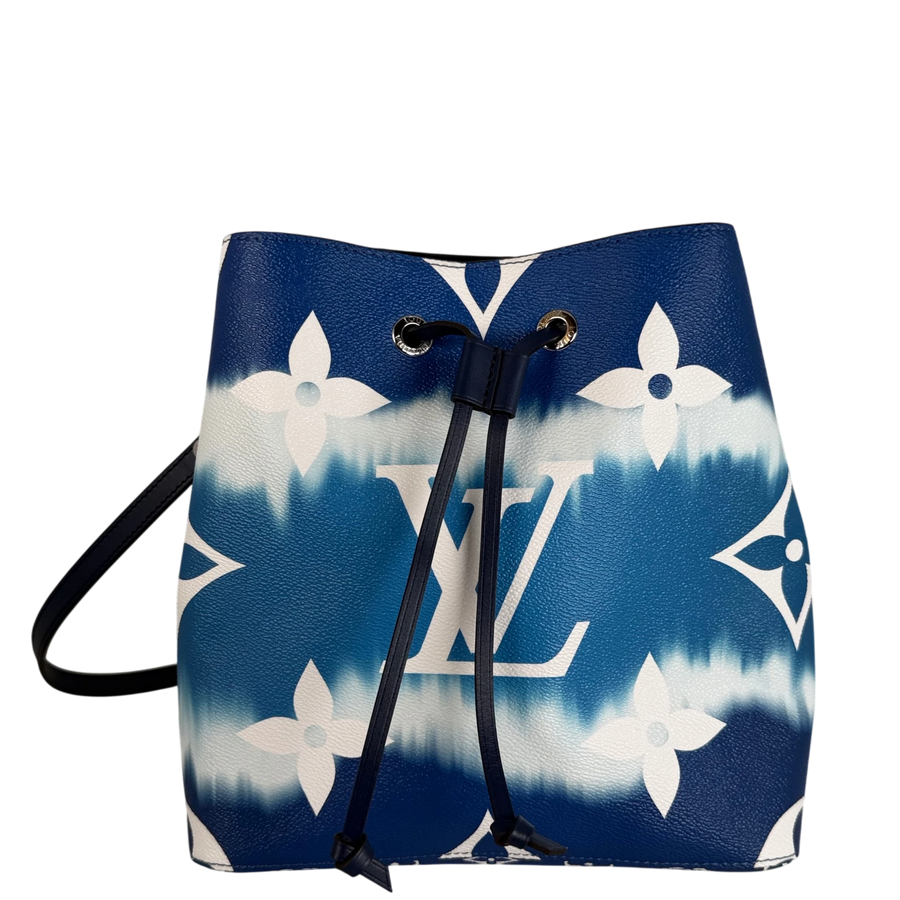 Louis Vuitton NéoNoé MM Escale Monogram Giant Blau Weiß Silber