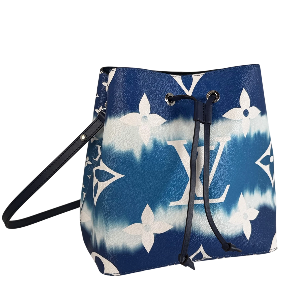 Louis Vuitton NéoNoé MM Escale Monogram Giant Blau Weiß Silber