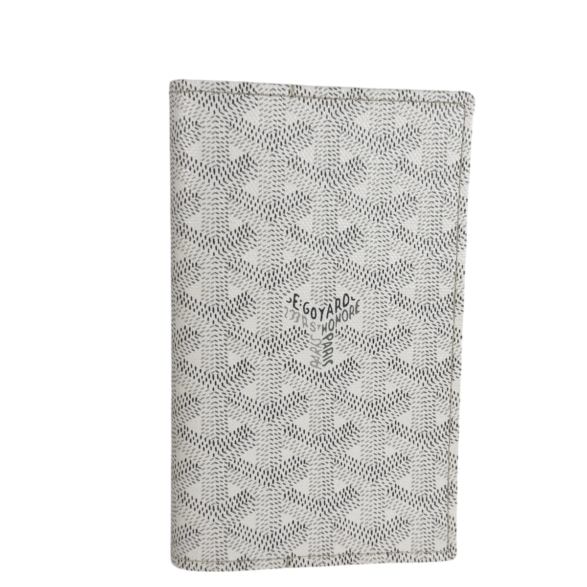 Goyard Grenelle Passhülle Goyardine Canvas Weiß Kalbsleder